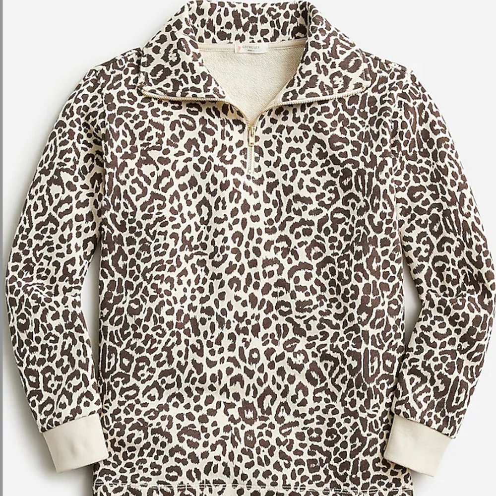 Crewcuts Girls' printed half-zip sweatshirt in french terry